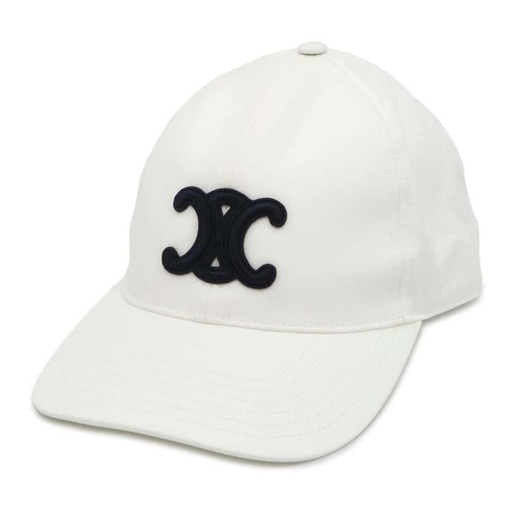 Celine Triomphe Baseball Cotton Cap White - Picture 1 of 10